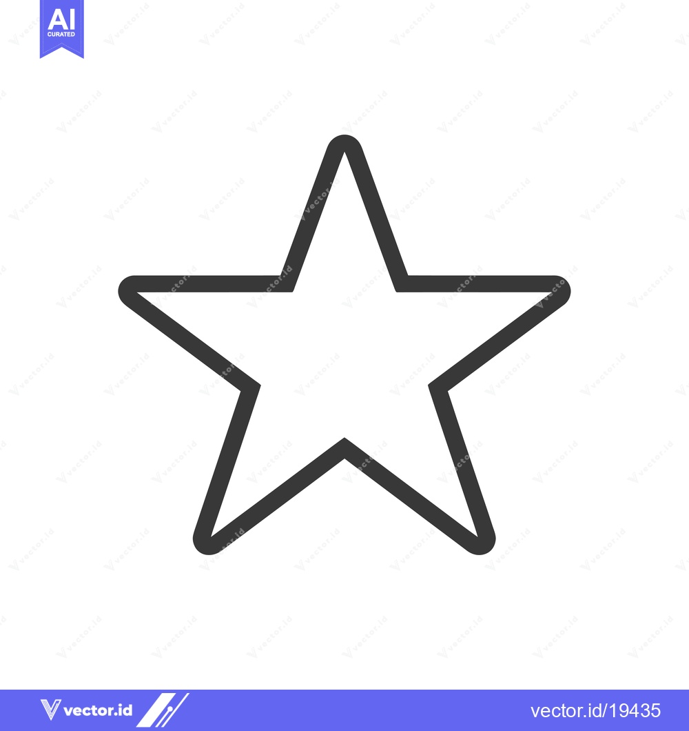 Premium Vector dari A simple black outline of a five-pointed star