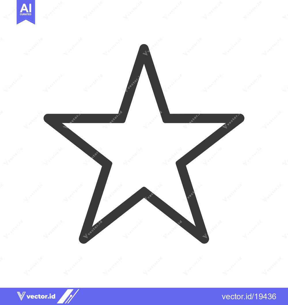 Premium Vector dari A simple black outline of a five-pointed star