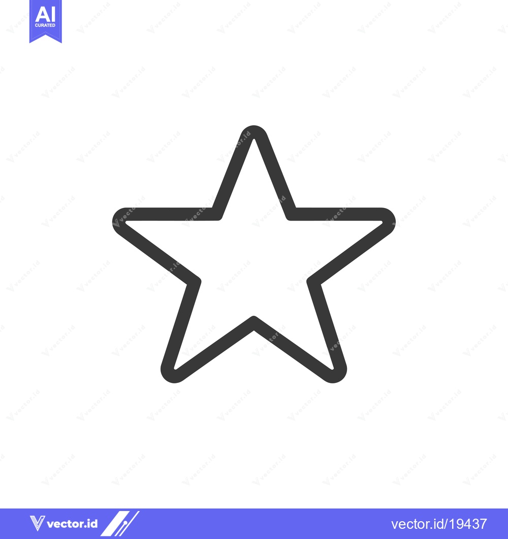 Premium Vector of A Simple Black Outline of a Five-Pointed Star