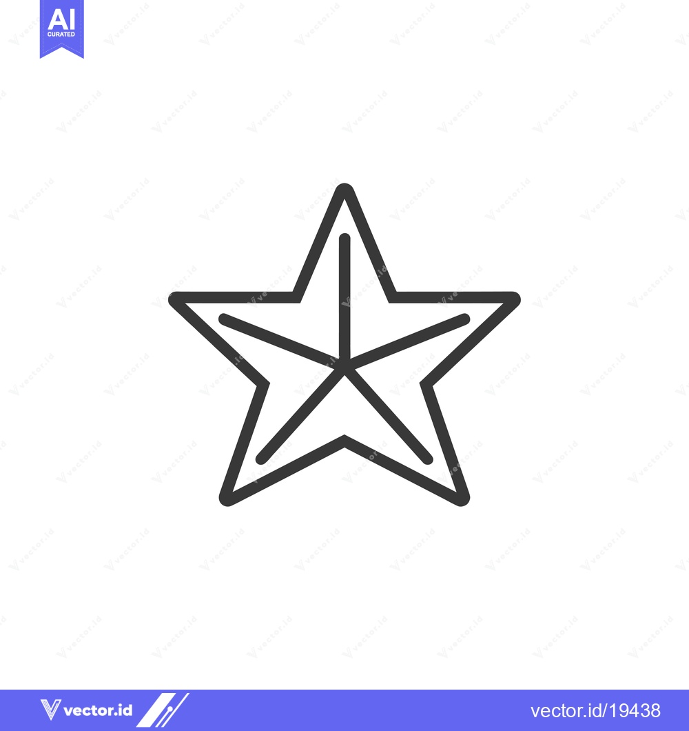 Premium Vector dari A simple black outline of a five-pointed star