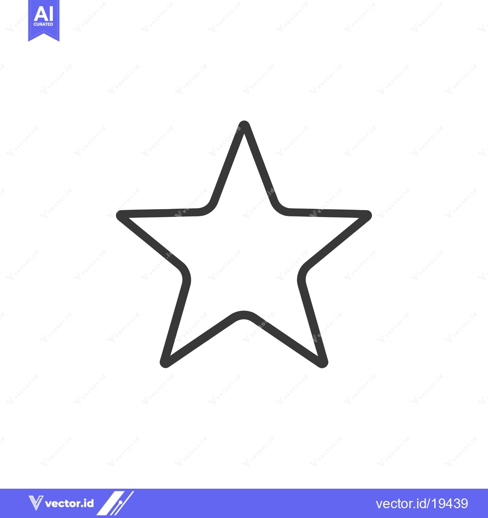 Premium Vector dari A Simple Black Outline of a Five-Pointed Star