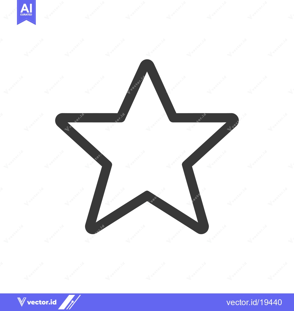 Premium Vector of A Simple Black Outline of a Five-Pointed Star