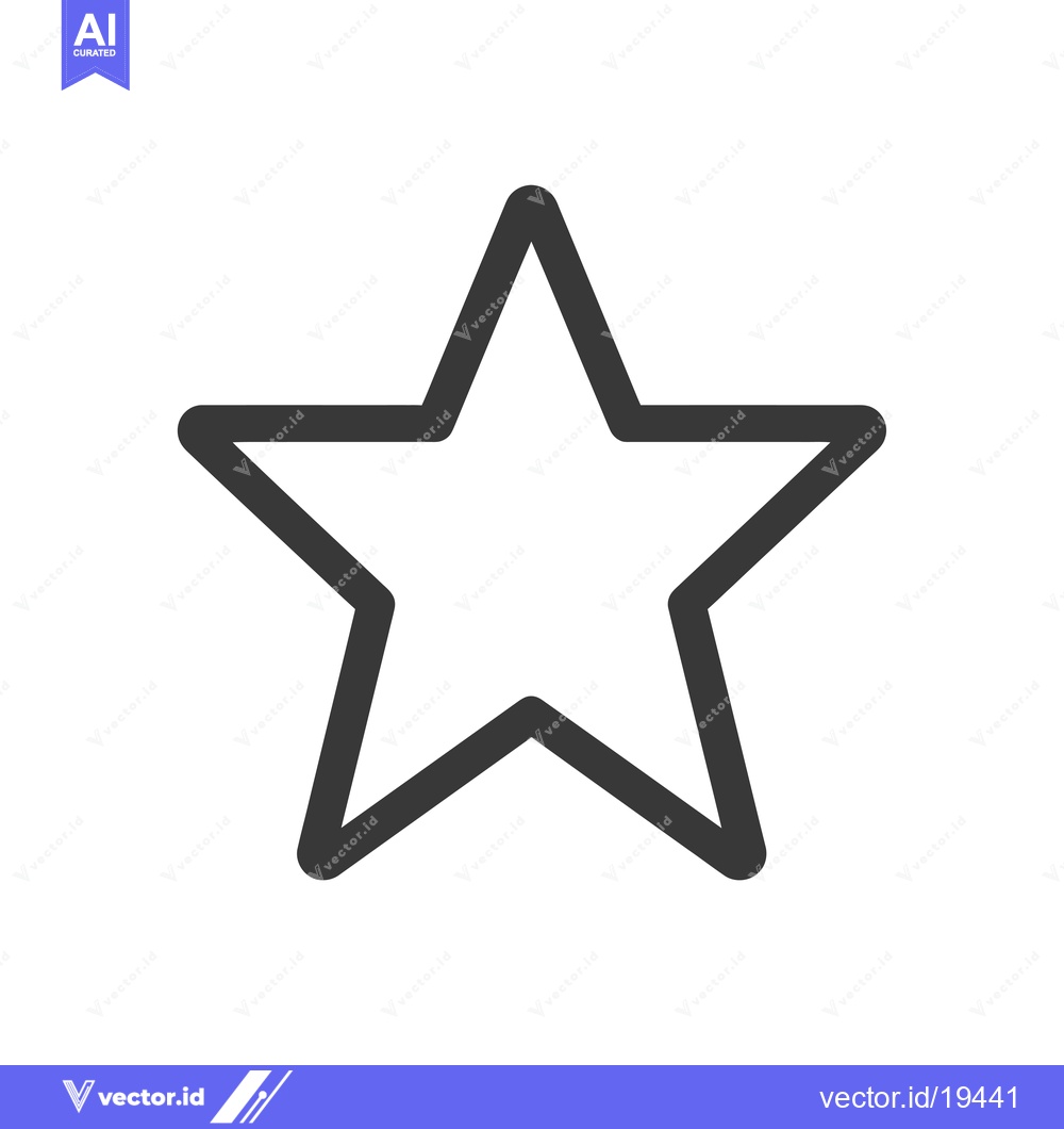 Premium Vector dari A Simple Black Outline of a Five-Pointed Star