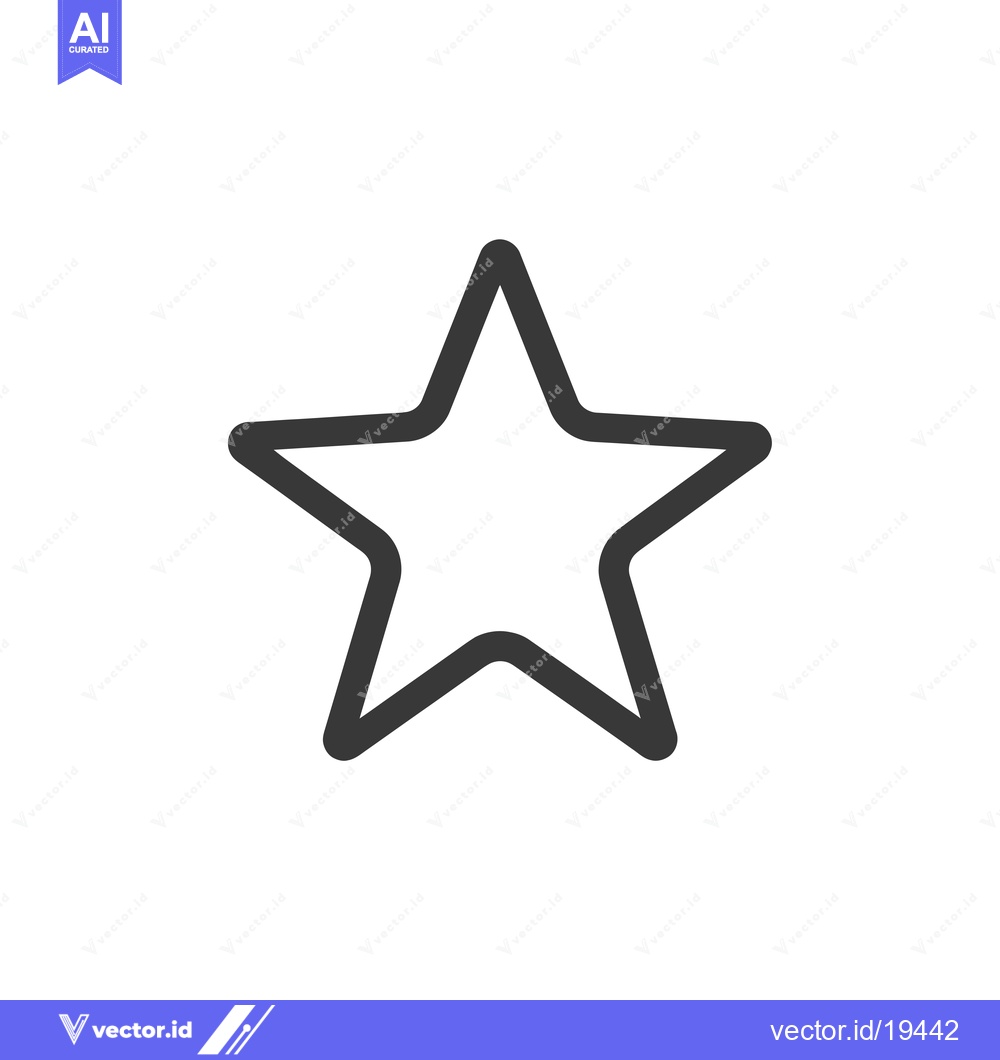 Premium Vector dari A Simple Black Outline of a Five-Pointed Star