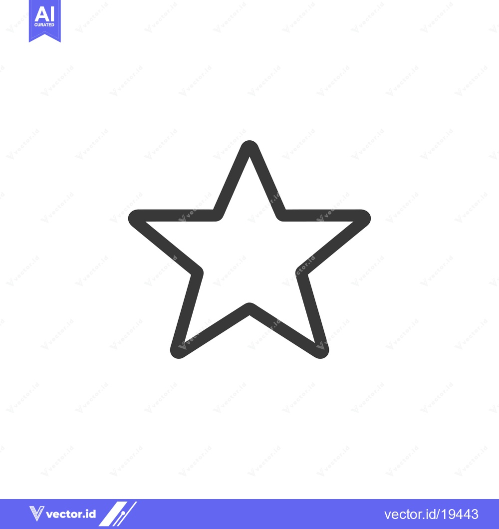 Premium Vector of A Simple Black Outline of a Five-Pointed Star