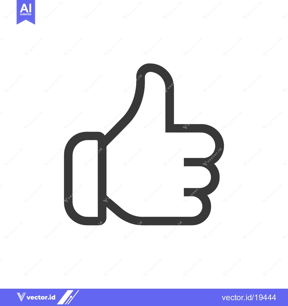 Premium Vector dari A simple black outline of a hand giving a thumbs up gesture
