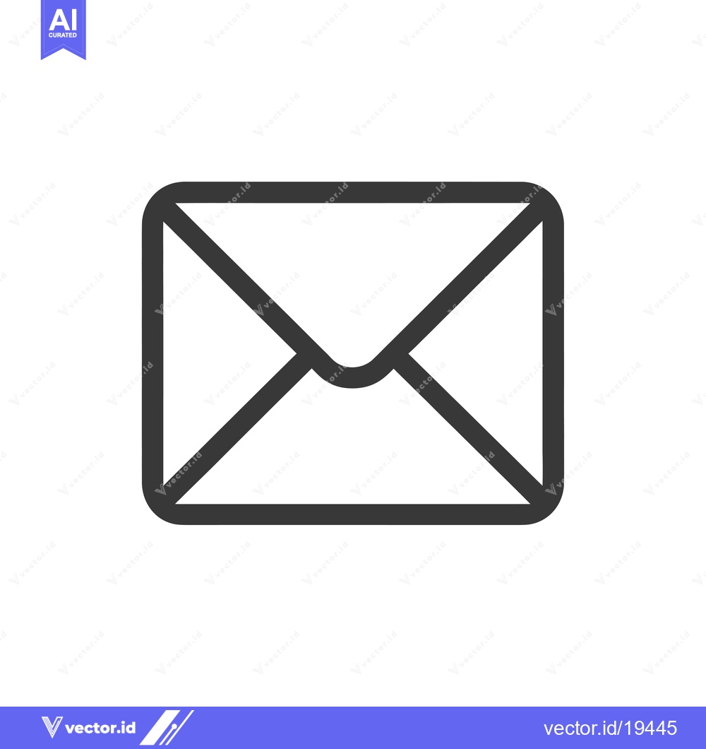 Premium Vector dari A simple black outline of an envelope, a classic symbol of communicati
