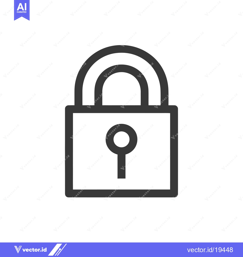 Premium Vector dari A Simple Black Outline of a Padlock