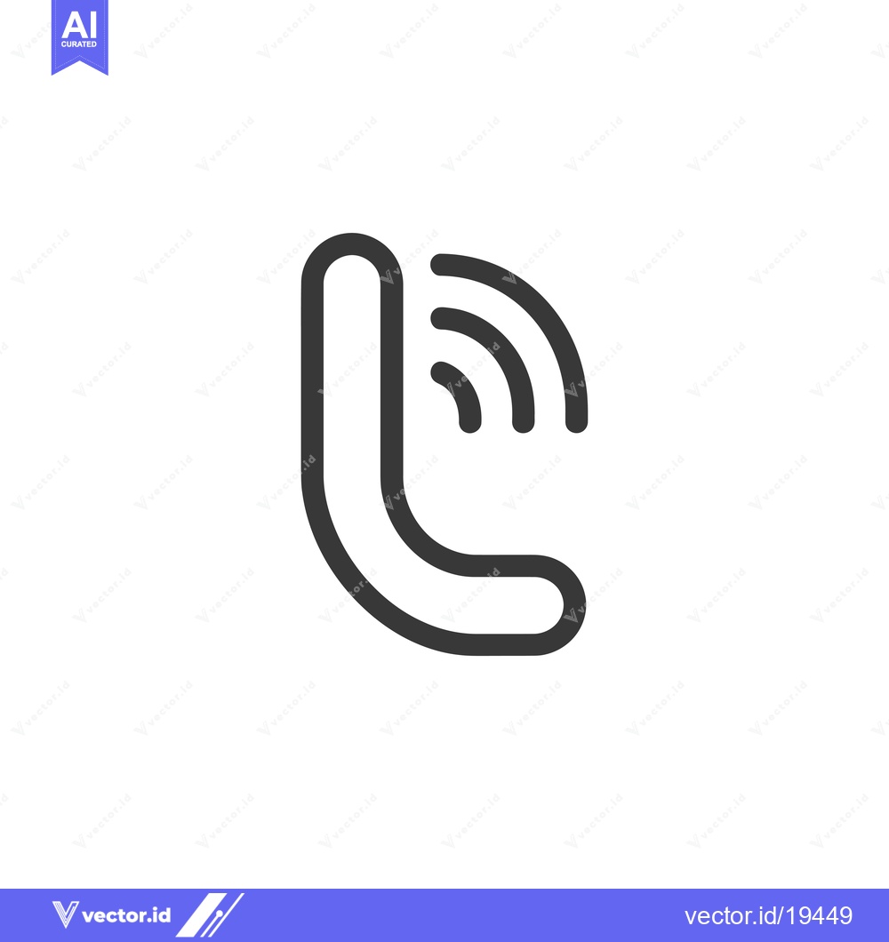 Premium Vector dari A simple black outline of a phone icon with a ringing symbol