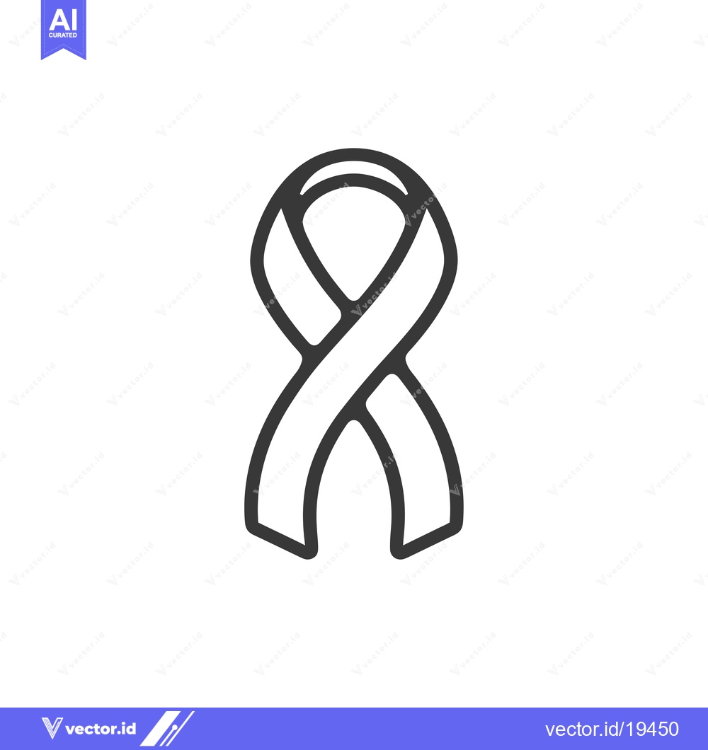 Premium Vector dari A simple black outline of a ribbon, symbol of awareness