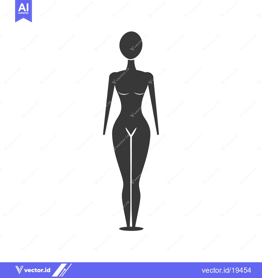 Premium Vector of A Simple Black Silhouette of a Female Mannequin