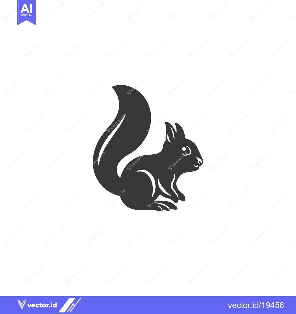 Premium Vector dari A Simple Black Silhouette of a Sitting Squirrel