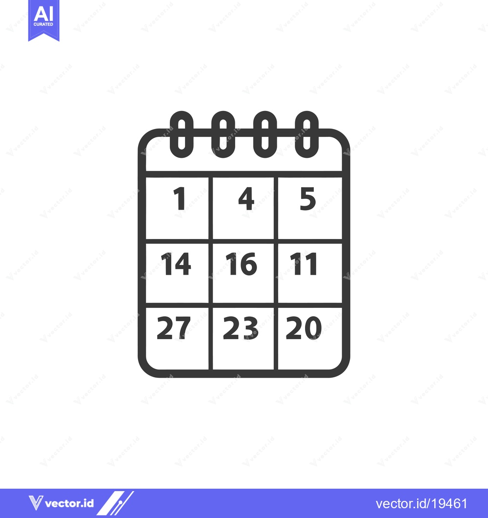 Premium Vector dari A simple calendar icon with random dates
