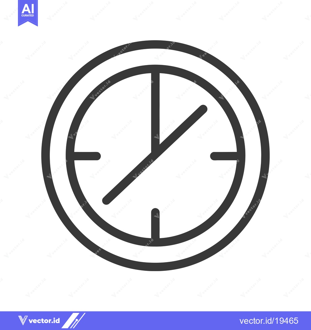 Premium Vector dari A Simple Clock Face with a Single Hand at the Three O'Clock Position