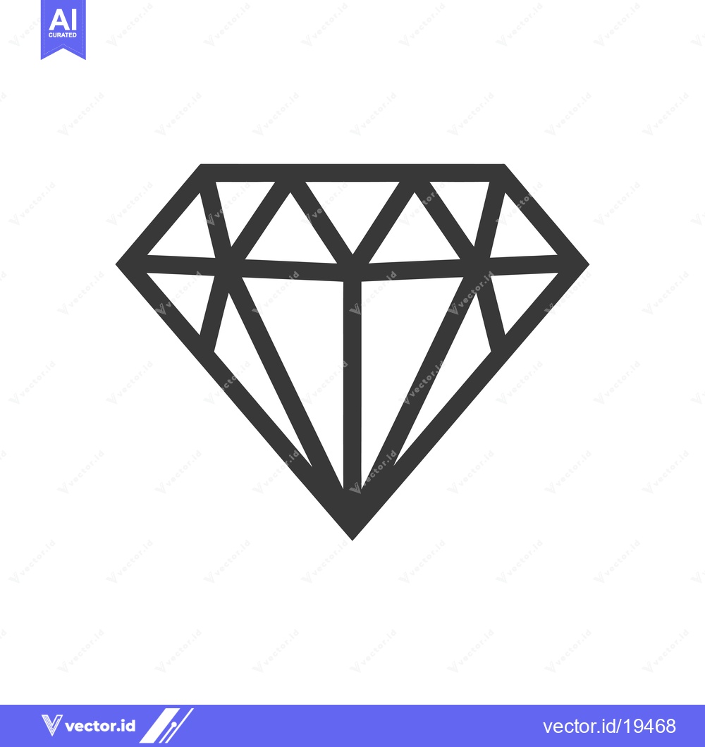 Premium Vector dari A simple geometric line drawing of a diamond