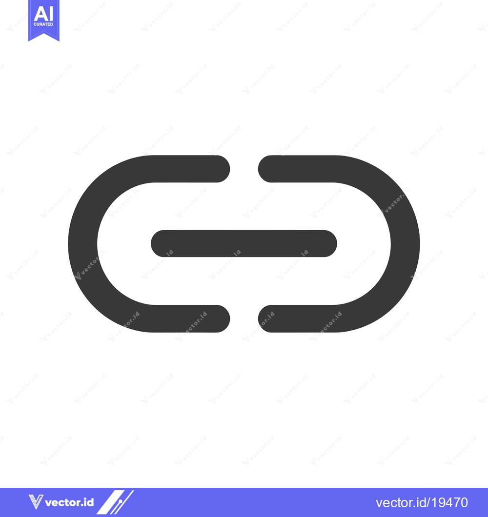 Premium Vector dari A simple gray link icon with two rounded lines