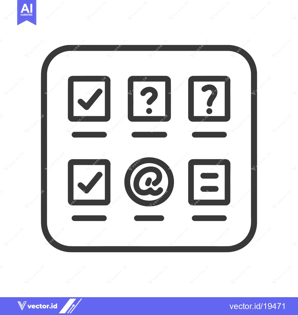 Premium Vector dari A Simple Icon Representing a Checklist with an Email Symbol