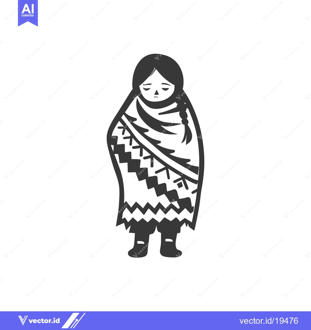 Premium Vector dari A Simple Illustration of a Woman Wearing a Blanket