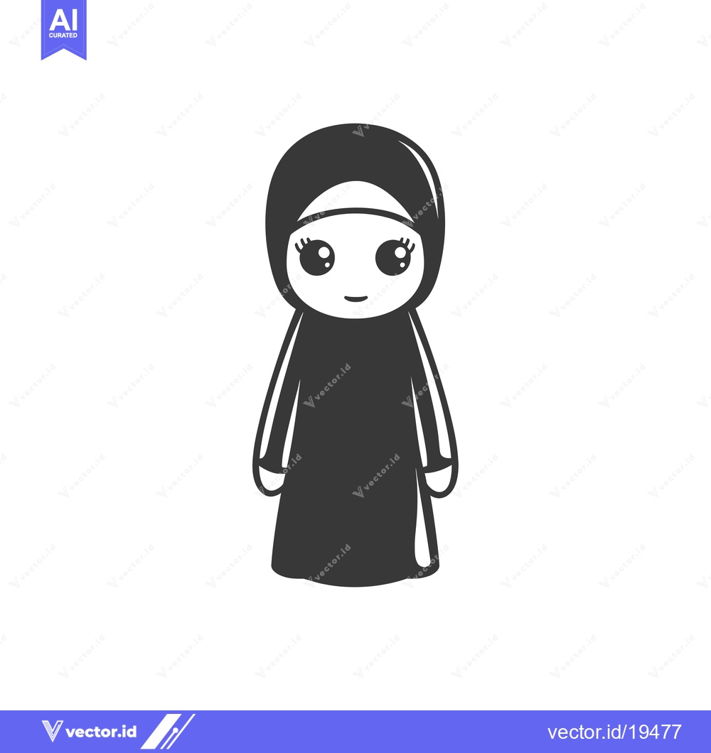 Premium Vector dari A Simple Illustration of a Young Woman Wearing a Hijab