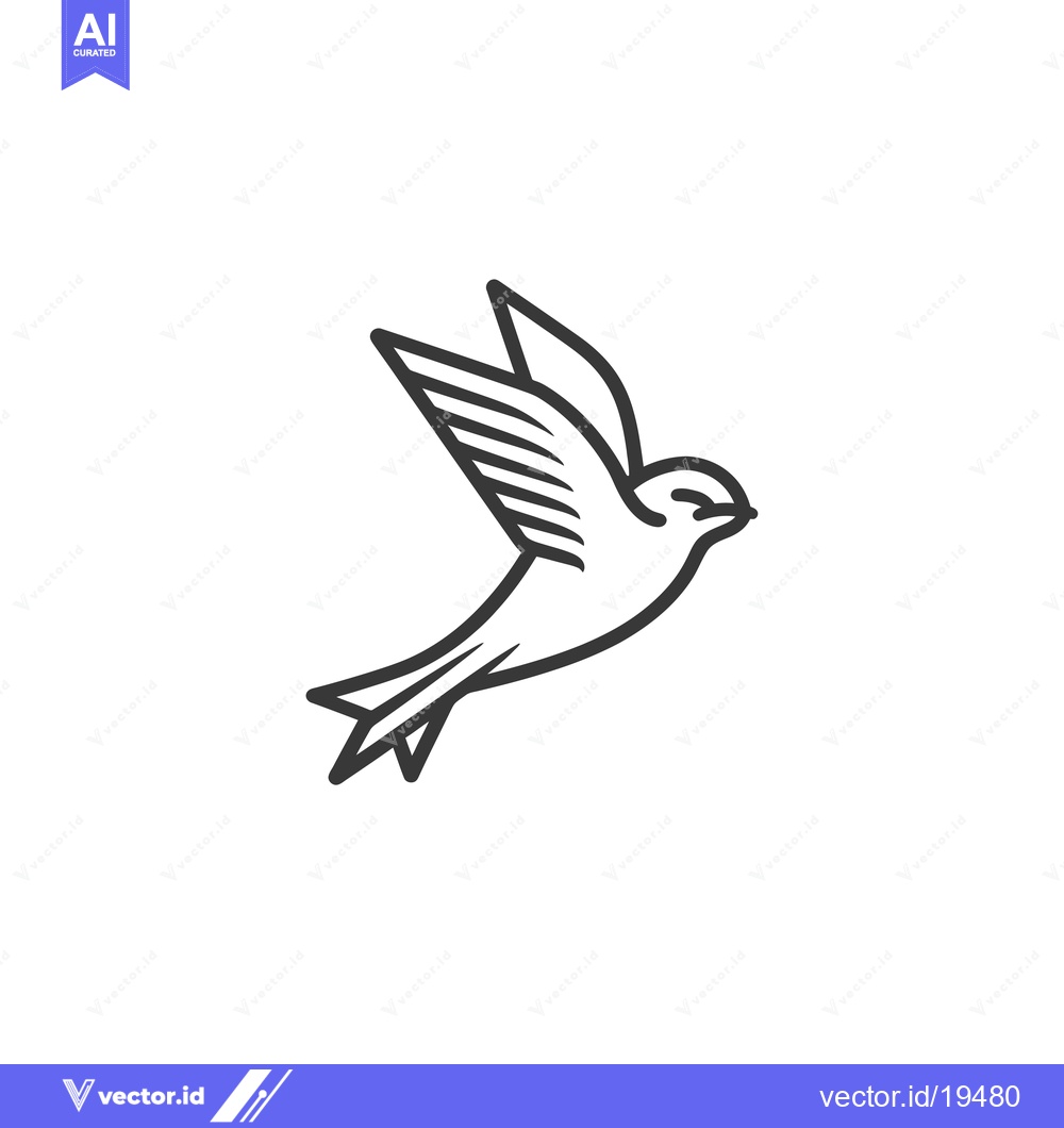 Premium Vector dari A Simple Line Art Illustration of a Bird in Flight