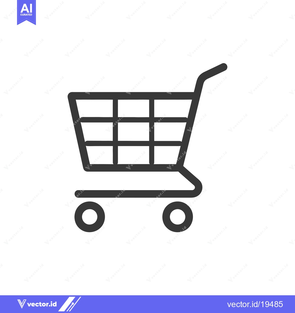 Premium Vector dari A simple line art illustration of a shopping cart.