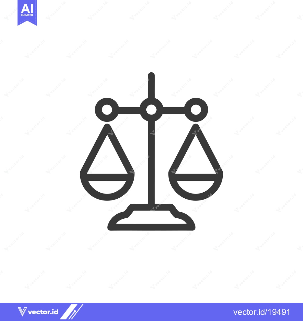 Premium Vector of A simple line drawing of a balance scale