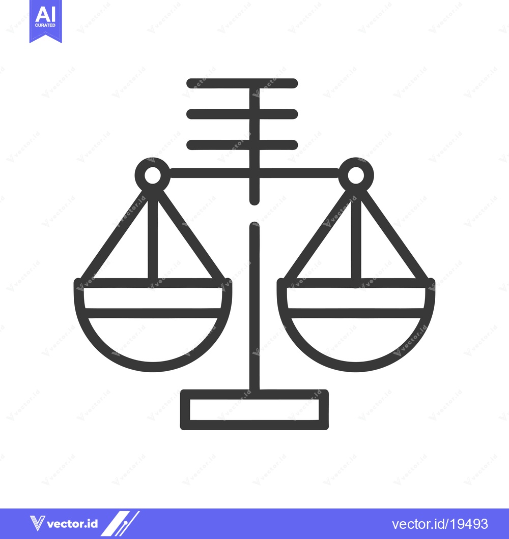 Premium Vector of A simple line drawing of a balance scale