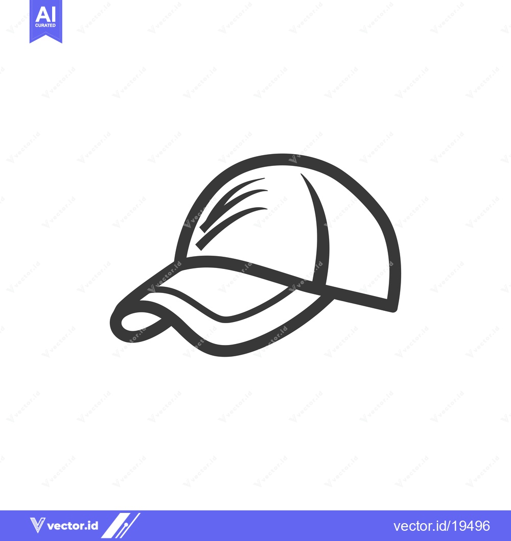 Premium Vector dari A simple line drawing of a baseball cap