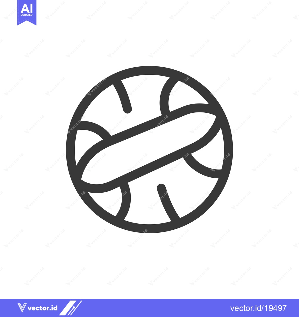 Premium Vector of A simple line drawing of a basketball with lines