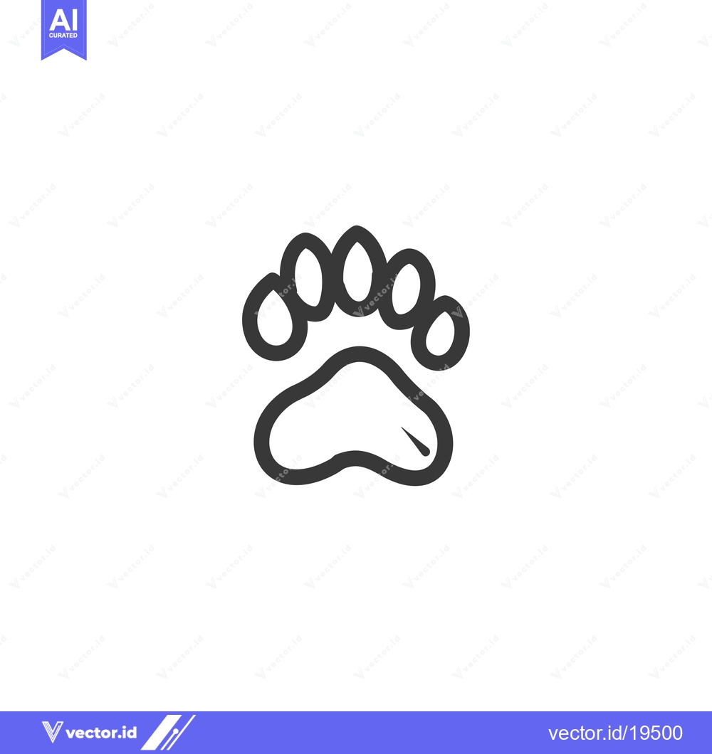 Premium Vector of A simple line drawing of a bear paw print