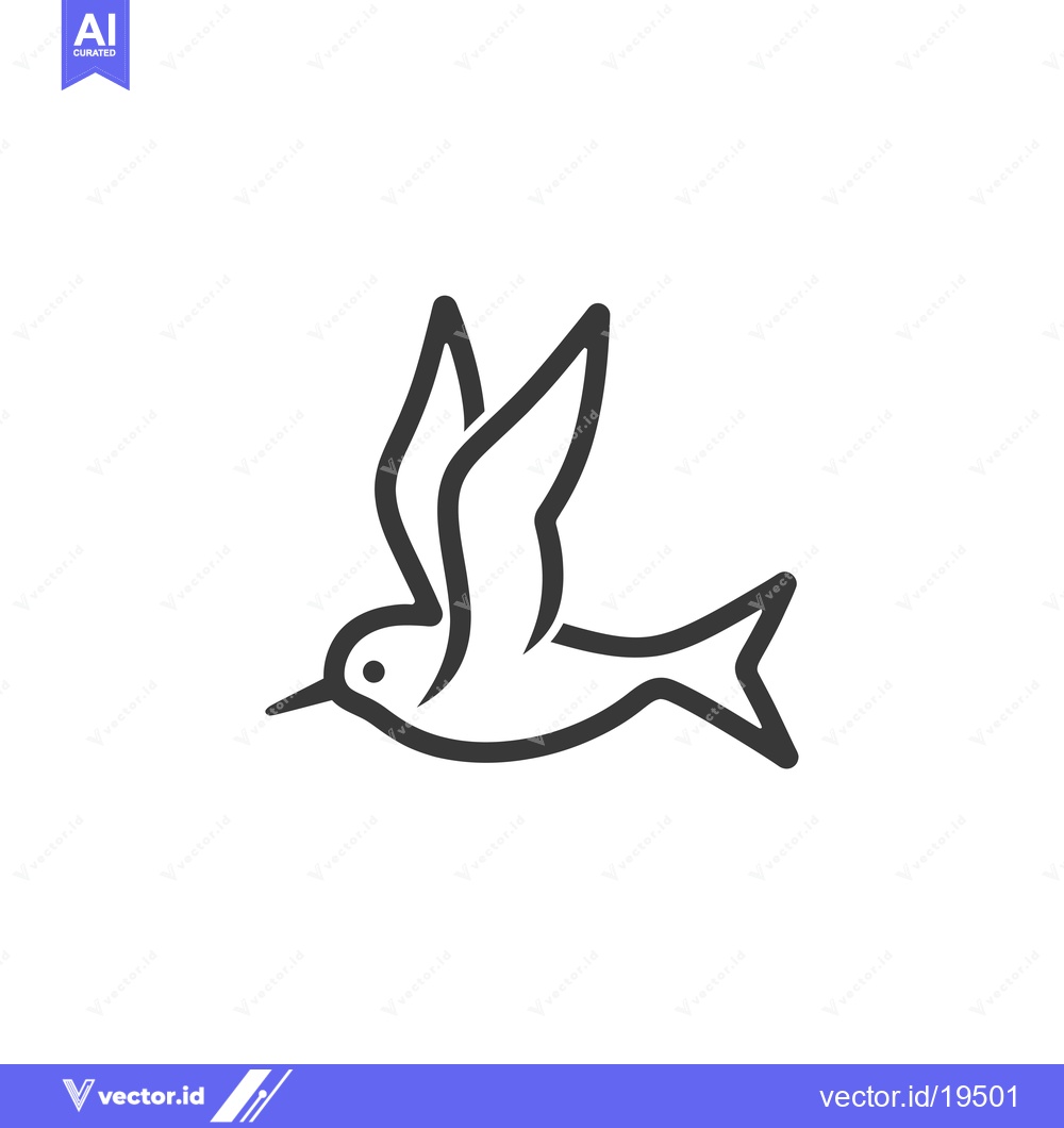 Premium Vector dari A Simple Line Drawing of a Bird in Flight