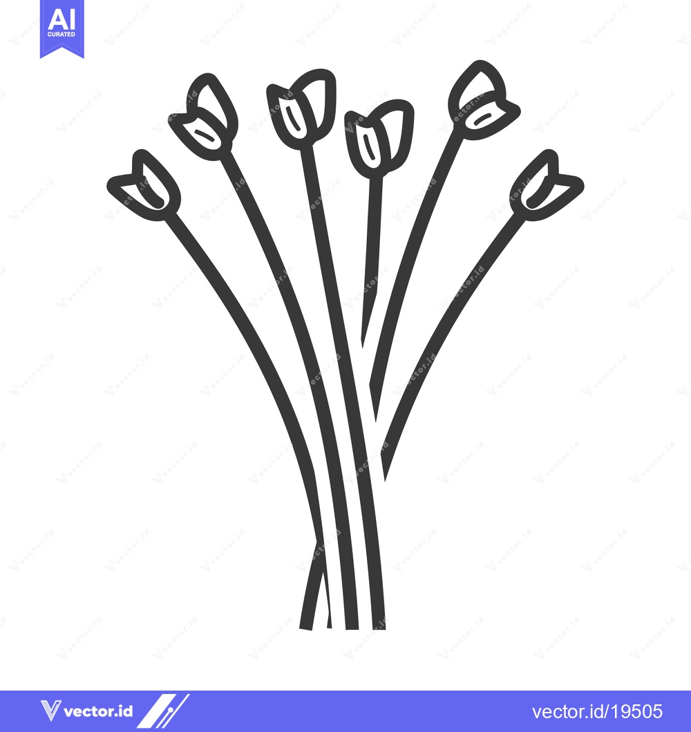 Premium Vector dari A Simple Line Drawing of a Bouquet of Flowers