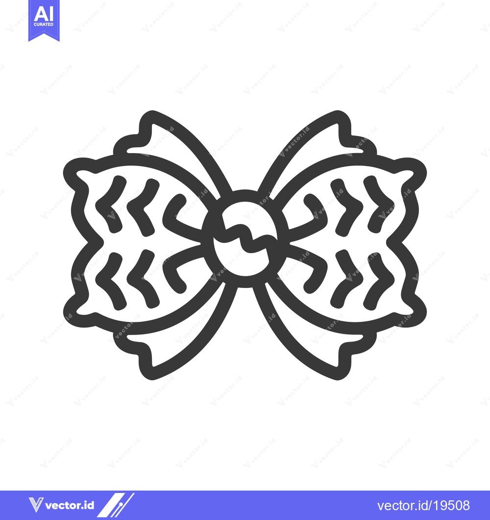 Premium Vector dari A simple line drawing of a bow with a decorative center