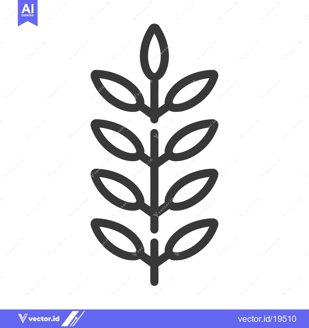Premium Vector dari A simple line drawing of a branch with multiple leaves