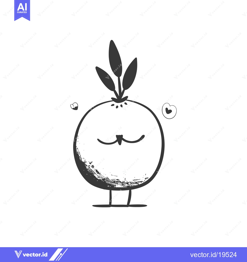 Premium Vector of A Simple Line Drawing of a Cartoon Bird with a Heart