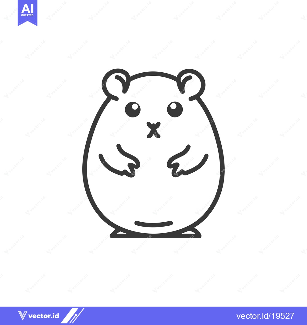 Premium Vector of A simple line drawing of a cartoon hamster