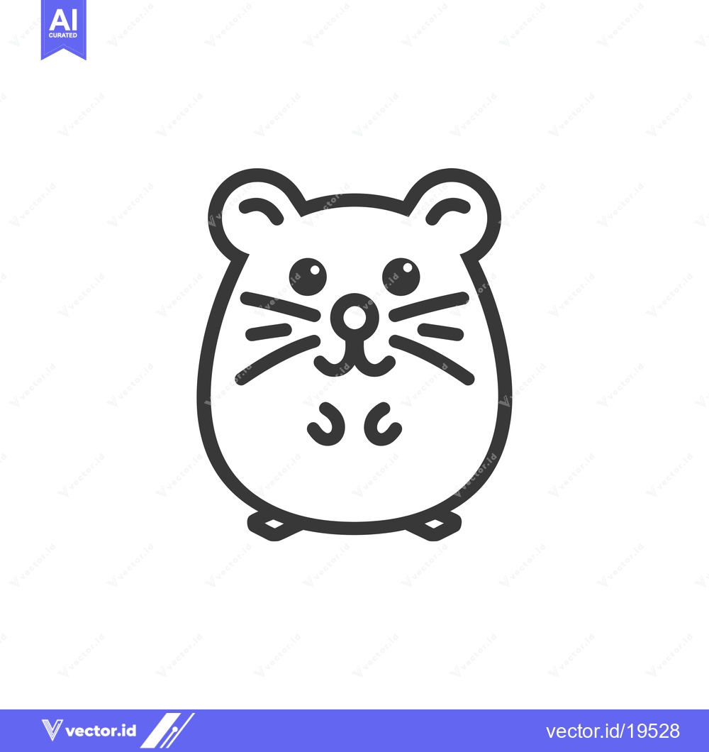 Premium Vector dari A Simple Line Drawing of a Cartoon Hamster