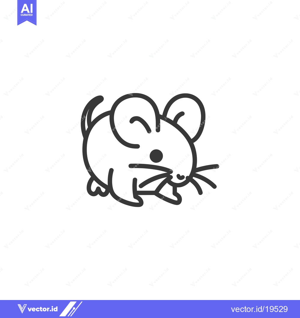 Premium Vector dari A Simple Line Drawing of a Cartoon Mouse