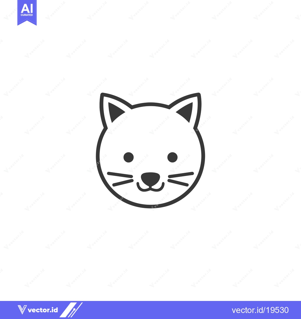 Premium Vector dari A Simple Line Drawing of a Cat's Face