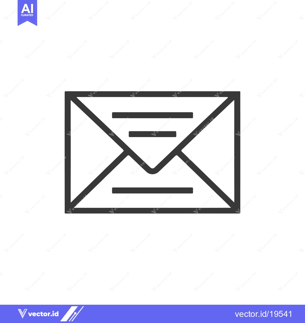 Premium Vector dari A simple line drawing of a closed envelope with three lines inside.
