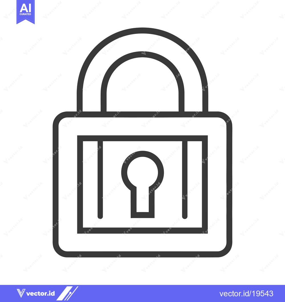 Premium Vector dari A simple line drawing of a closed padlock