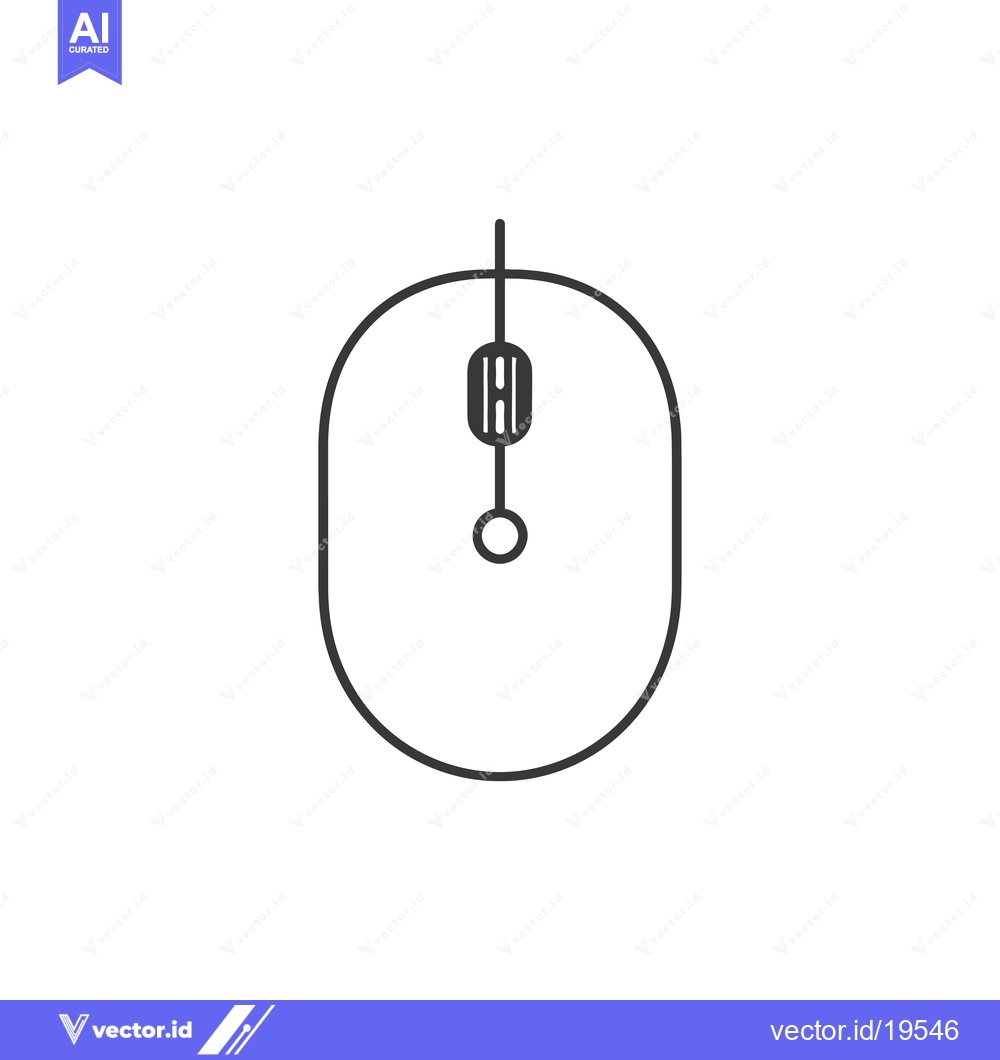 Premium Vector dari A Simple Line Drawing of a Computer Mouse