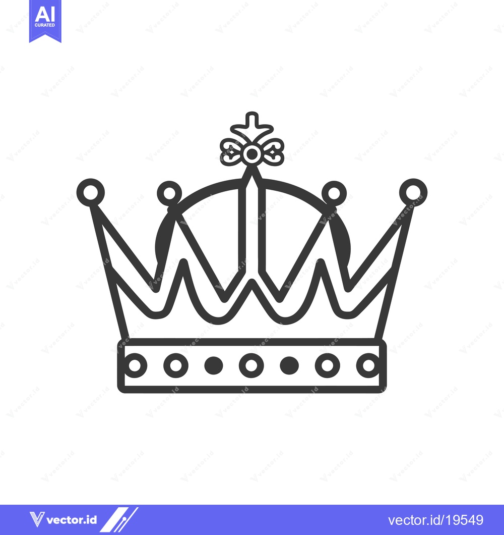 Premium Vector of A simple line drawing of a crown with a decorative top