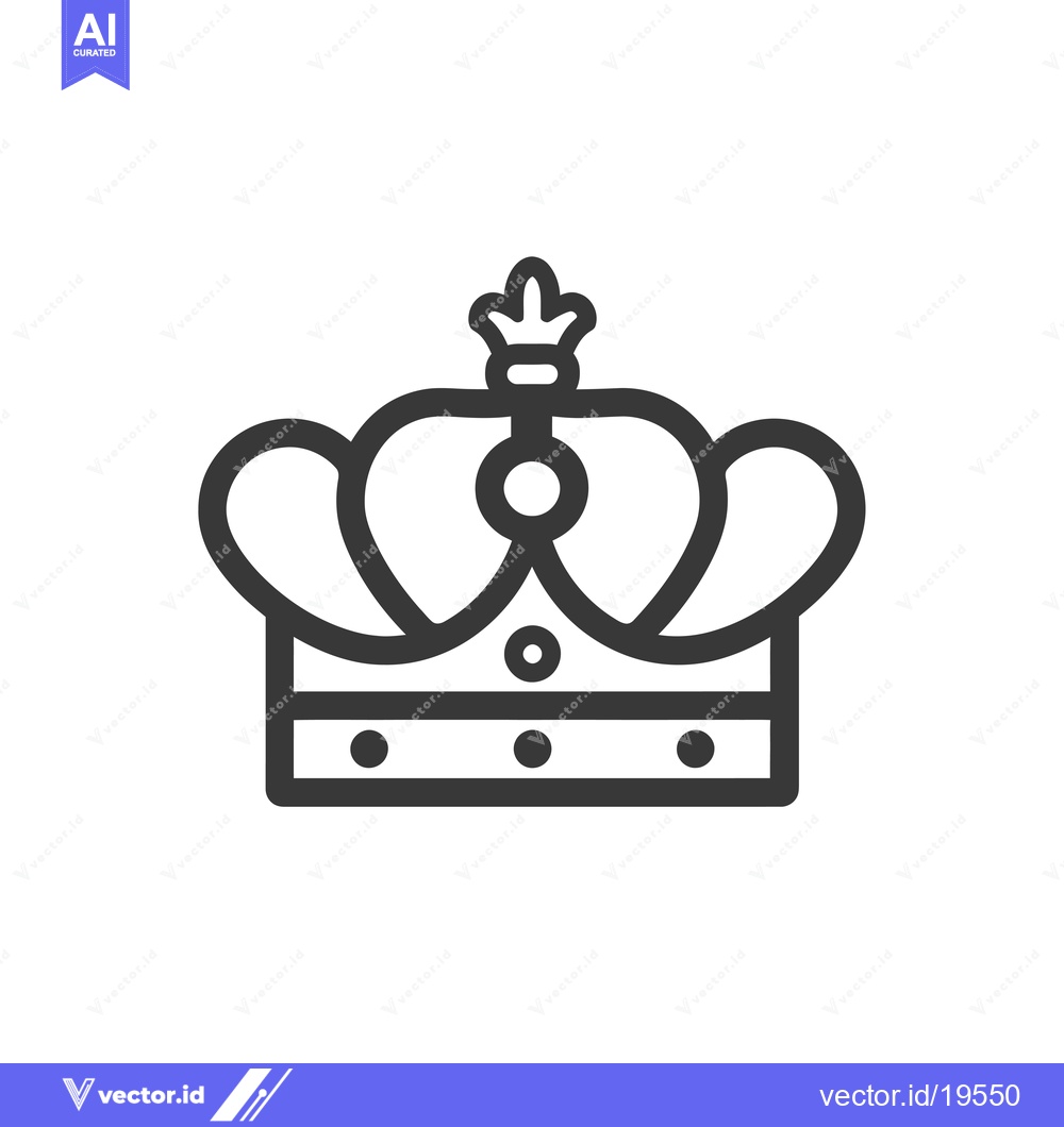 Premium Vector dari A Simple Line Drawing of a Crown with a Jewel on Top