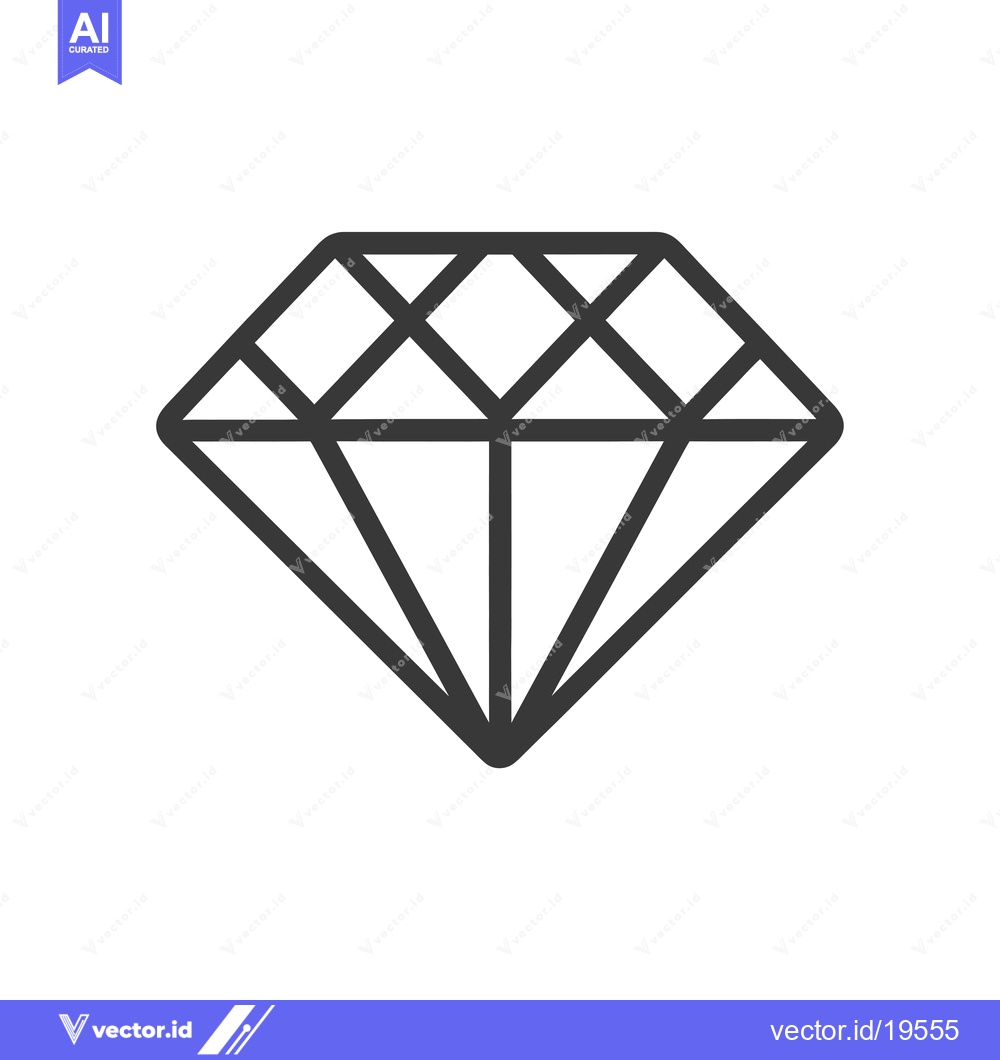 Premium Vector of A Simple Line Drawing of a Diamond