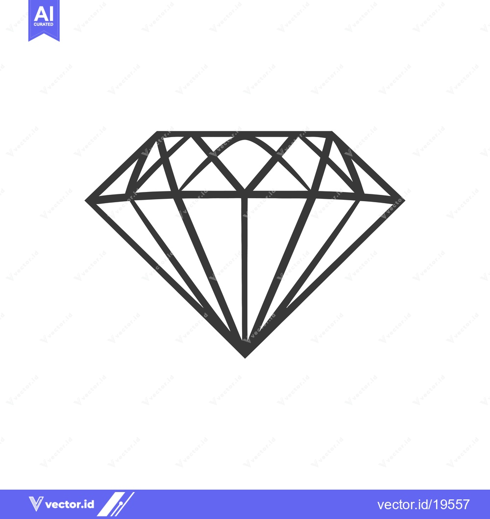 Premium Vector dari A Simple Line Drawing of a Diamond