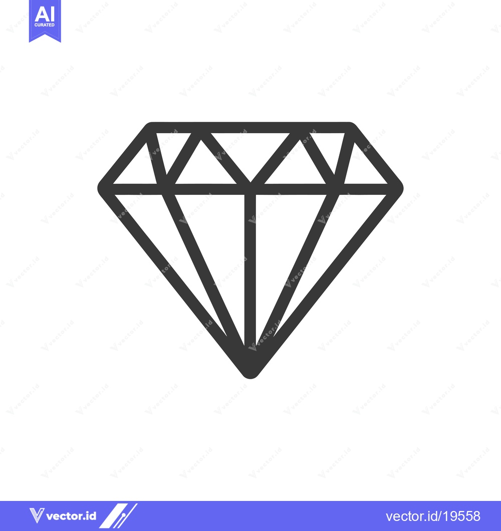 Premium Vector dari A Simple Line Drawing of a Diamond
