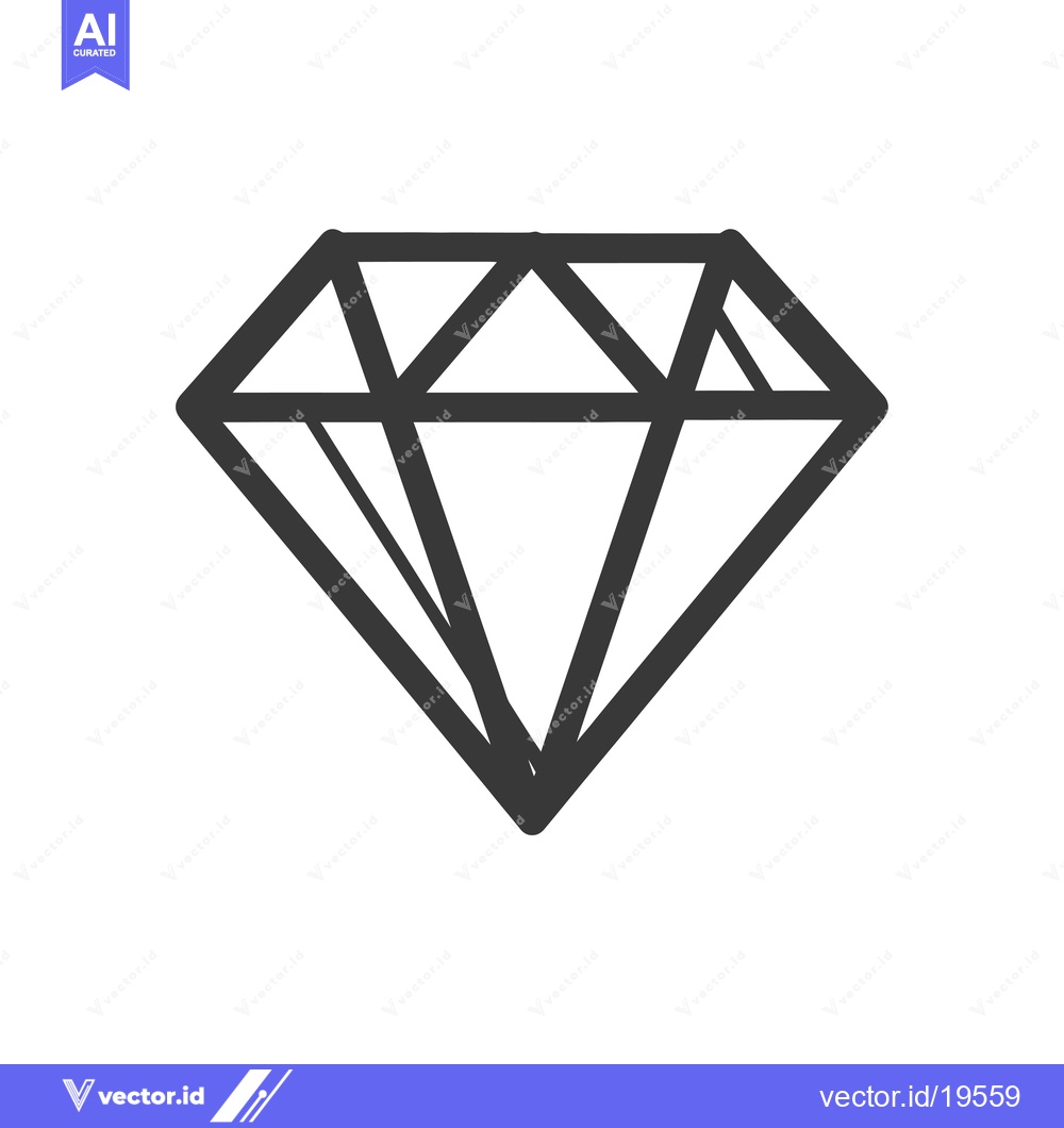 Premium Vector of A simple line drawing of a diamond