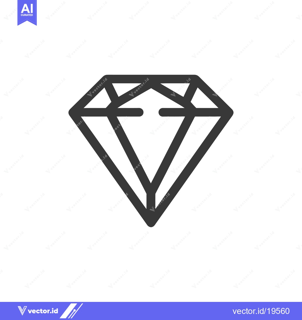 Premium Vector dari A simple line drawing of a diamond shape