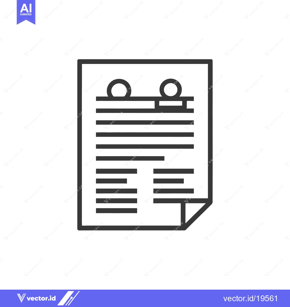 Premium Vector dari A Simple Line Drawing of a Document with Two Circles and a Line at the